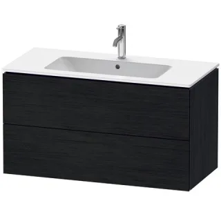 Duravit L-Cube Waschtischunterbau wandhängend Eiche Schwarz Matt 1020x481x550 mm - LC624201616 LC624201616