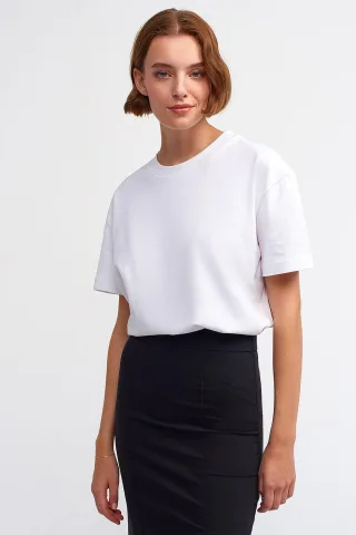 Damen Baumwoll Rundhalsausschnitt T-Shirt