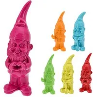 CEPEWA Gartenzwerg Gartenzwerg 6erSet Polyresin pink gelb grün rot orange türkis 5,5x20cm