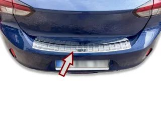 Edelstahl Ladekantenschutz Chrom Stoßstange Schutz Abdeckung mit Abkantung für Opel Corsa F ab 2019-