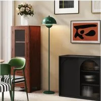 HOMCOM Stehlampe Wohnzimmer Stehleuchte mit rundem Schirm, Fußschalter E27 Fassung, Fußschalter, reflektierender Lampenschirm, ohne Leutchmittel, Fußschalter für einfache Bedienung