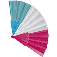 Funny Fashion Kostüm Handfächer 41,5x2x23 cm, Blau/Weiß/Pink