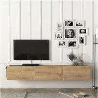 en.casa TV-Schrank »Vihti« Fernsehschrank 180x31x29,5cm Eiche-Optik