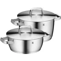 WMF Topf-Set Iconic Topf-Set, 2-teilig, Cromargan Edelstahl rostfrei 18/10 Glas Kunststoff (2-tlg), wärmereduzierende Griffe,tropffreies Ausgießen,TransTherm-Allherdboden