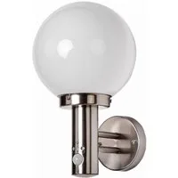 Lindby Außen-Wandleuchte Nada, Edelstahl Alu IP44mit Bewegungsmelder, 1 x 60 W