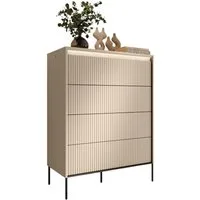 Compleo Kommode mit 4 Schubladen FLORE, Geräumig, modern und funktional, Schubladenschrank mit LED-Beleuchtung