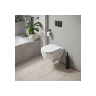 Duravit D-Code Wand-Tiefspül-WC-Set 45130900A1 Rimless, mit Absenkautomatik, mit WC-Sitz, Weiß Hochglanz