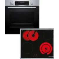 BOSCH Backofen-Set HBD671CS62, mit Teleskopauszug nachrüstbar, Pyrolyse-Selbstreinigung, Knusper-gesunde AirFry-Funktion & zuschaltbare Bräterzone