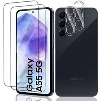 SmartUP Displayschutzglas 2X Schutzglas für Samsung Galaxy A55 5G Panzerfolie Display Kamera 9H, Displayschutzglas, Kameraschutz