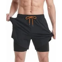 MaaMgic Shorts Herren Elastan kurze Hose 2-in-1 Badehose schnelltrocknend Sporthose (1-tlg)