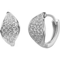 SilberDream Paar Creolen SilberDream Ohrringe 14mm Damen 925 Silber (Creolen), Damen Creolen Blatt aus 925 Sterling Silber, Farbe: silber, weiß