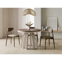 Compleo Esstisch Runder Tisch, ausziehbar 100-180 cm SABO, Kaschmir (MADE IN EU)
