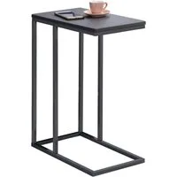 IDIMEX Beistelltisch DEBORA, Couchtisch mit Metallgestell aus MDF-Platte Sofatisch Schwarz/Grau