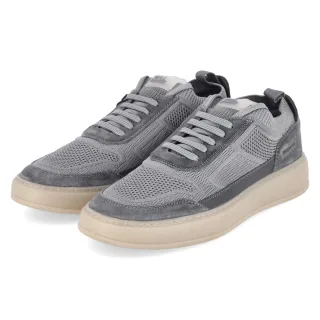 Bullboxer Low Sneaker - Gr. 41 - Grau - Leder & Textil