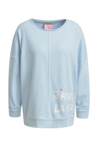 Smith&Soul - Oversize Sweatshirt Wording powder blue - Gr. - XS