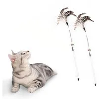 HomeBella Tier-Beschäftigungsspielzeug 2er Set Katzenspielzeug - K-09, Katzenangel Kauspielzeug zum Spielen Beißen Kauen