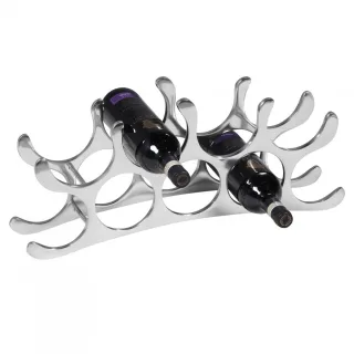 Weinregal Design 20 cm für 9 Flaschen Aluminium Silber