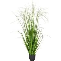 Kunstgras Grasbusch Miscanthus graziella, Creativ green, Höhe 120 cm, mit dekorativen Blüten