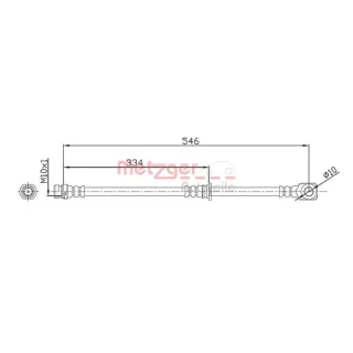 Metzger Bremsschlauch hinten Mitsubishi Pajero 3