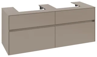 Villeroy & Boch Waschtischunterschrank Collaro C07600 1400x548x500mm 4 Ausz. für 2 Waschtisch Taupe C07600VM