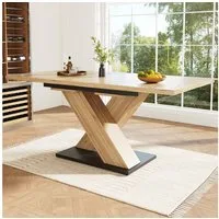 Odikalo Esstisch Küchentisch Gastrotisch Ausziehtisch Einlegeplatten Ausziehbar Natur