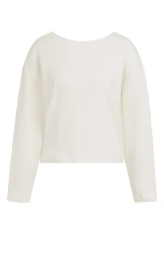 Yaya - Sweatshirt mit Knotendetail beige - Gr. - XS