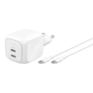Belkin Ladegerät Dual USB-C 50W PD PPS+1m Kabel WCH019kq1MWH-B6