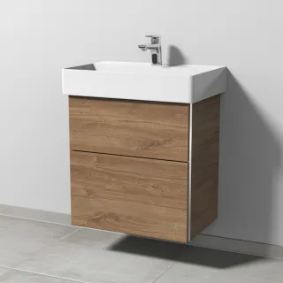 Sanipa 3way Waschtischunterbau zu Duravit Dura Square Waschtisch mit 2 Auszügen, Eiche-Kansas BR42359