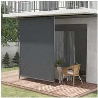 Outsunny Markise Seitenmarkise, Einziehbares Sonnenschutz (Vertikalmarkise, 1-St., Senkrechtmarkise) für Garten, Balkon, Grau