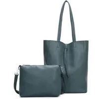 ITALYSHOP24 Schultertasche Damen XXL Tasche Shopper Umhängetasche Hobo City Tote A4 Shopping Bag (je nach Auswahl, Weekender Handtasche mit Schmucktasche, große Henkeltasche Workbag inkl. CrossOver Bag mit extra Umhängegurt), leichte Cross Over Body 