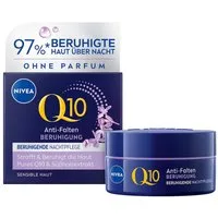 Nivea Nachtcreme Q10 Anti-Falten Power Sensitive Nachtpflege 50ml Packung, 1-tlg., 50 ml