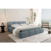 99rooms Polsterbett Livia (Schlafzimmerbett, Polsterbett), 120–200x200 cm, Velours VINCI, mit Lattenrost & Bettkasten