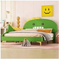 HAUSS SPOLE Kinderbett 140x200 mit matratze Cartoon Dinosaurier Form, Flachbett, Kinderbett