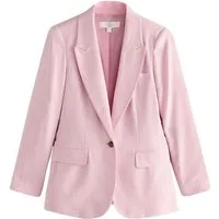 Next Jackenblazer Einreihiger Fischgrät-Blazer mit Leinenanteil (1-tlg)