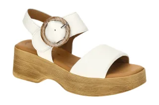 Gabor 84.520.20 Damen Sandalette Wei? - L-a-t-t-e, Plateau Sandale mit Best F...