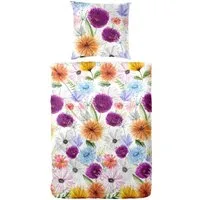 Primera Bettwäsche Mako-Satin-Bettwäsche Summer Time, Mako-Satin, 2 teilig, mit bunten Blumen