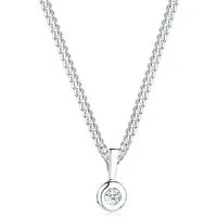 Elli DIAMONDS Collierkettchen Solitär Diamant Brillantschliff (0.03 ct) 925 Sterling Silber