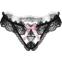 Lovolotti String-Ouvert Sexy Unterhose String Tanga Slip LO-L25 (Damen transparente String mit Perlen) Panty Nachtwäsche Reizwäsche Sexy Unterwäsche Durchsichtig
