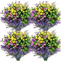 Kunstblume Künstliche Blumen Kunstpflanzen Außenbereich Sträucher, FELIXLEO