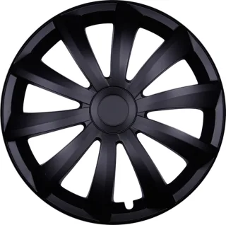 4x PREMIUM DESIGN Radkappen Radzierblenden Set Gral 14 ZOLL in Schwarz 4 Stück