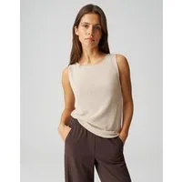 OPUS Shirttop Loose Fit in edler Strickoptik Jersey mit Rundhals-Ausschnitt