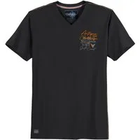 redfield V-Shirt Redfield Übergrößen T-Shirt V-Neck maritim schwarz