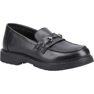Hush Puppies Lydia Senior Mädchenschwarze Slipper Aus Leder