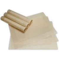 matches21 HOME & HOBBY Platzset Tischsets BORDA 6er Set Champagner als Tischuntersetzer, (6-St), Abwaschbare Platzsets als Tischunterlagen für Ess-Tisch Tisch-Deko