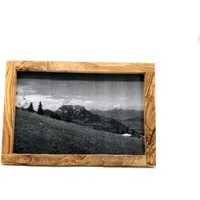 Olivenholz-erleben Bilderrahmen aus echtem Olivenholz für Fotos mit den Maßen ca. 20 x 30 cm, für 1 Bilder (1 St), Bildausschnitt etwas kleiner für überlappende Befestigung