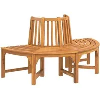 vidaXL Gartenbank Baumbank Halbrund Ø160 cm Massivholz Eukalyptus (1-St)