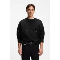 HUGO Sweatshirt Darislong Rundhalsausschnitt, Oversize Fit, gesticker Logoschriftzug