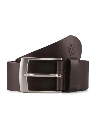 Tom Tailor - TTTONY Ledergürtel mit eckiger Dornschließe brown uni - Gr. - 85