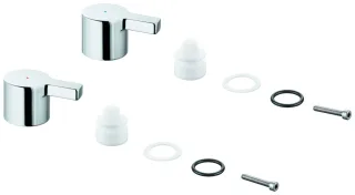 GROHE Griffpaar Lineare 48316 Markierung blau/rot chrom, 48316000 48316000