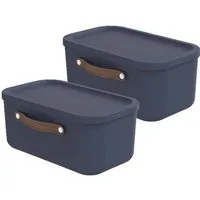 ROTHO Stapelbox 2er-Set Kiste mit Deckel Maloja 12l (Aufbewahrungsset, 2er-Set)